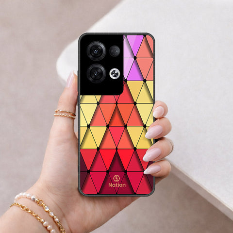Oppo Reno 8 Pro Plus Cover - ONation Pyramid Series - HQ Ultra Shine Premium Infinity Glass Soft Silicon Borders Case