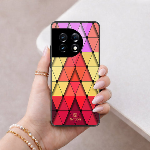 OnePlus Ace 2 Pro Cover - ONation Pyramid Series - HQ Ultra Shine Premium Infinity Glass Soft Silicon Borders Case