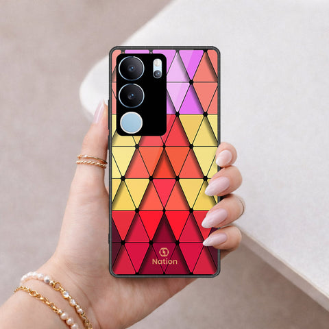 Vivo S17 Pro Cover - ONation Pyramid Series - HQ Ultra Shine Premium Infinity Glass Soft Silicon Borders Case