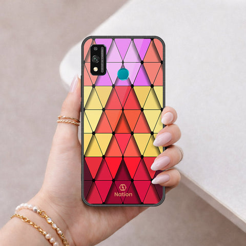 Huawei Honor 9 Lite - ONation Pyramid Series - HQ Ultra Shine Premium Infinity Glass Soft Silicon Borders Case
