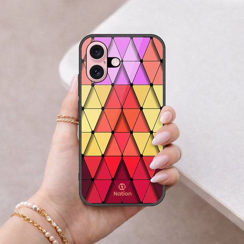 iPhone 16 - ONation Pyramid Series - HQ Ultra Shine Premium Infinity Glass Soft Silicon Borders Case