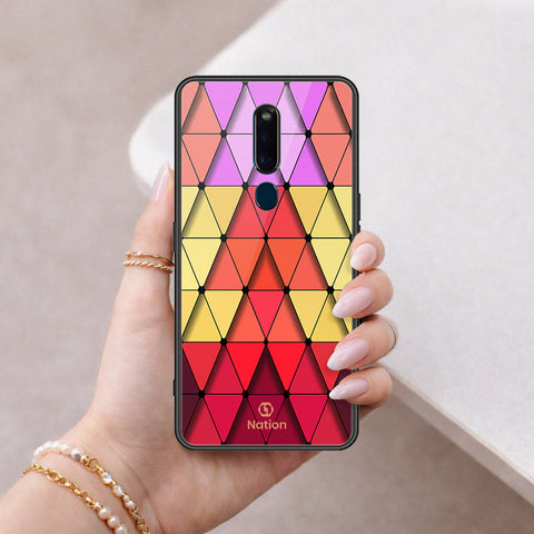Oppo R19 Cover - ONation Pyramid Series - HQ Ultra Shine Premium Infinity Glass Soft Silicon Borders Case