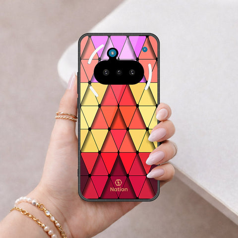 Nothing Phone 3a Cover - ONation Pyramid Series - HQ Ultra Shine Premium Infinity Glass Soft Silicon Borders Case