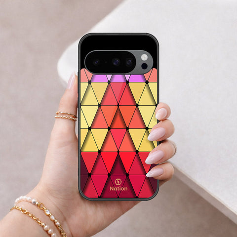 Google Pixel 9 Pro Cover - ONation Pyramid Series - HQ Ultra Shine Premium Infinity Glass Soft Silicon Borders Case
