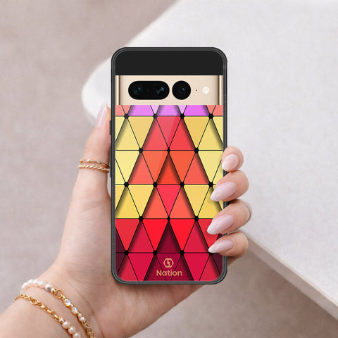 Google Pixel 7 Pro Cover - ONation Pyramid Series - HQ Ultra Shine Premium Infinity Glass Soft Silicon Borders Case