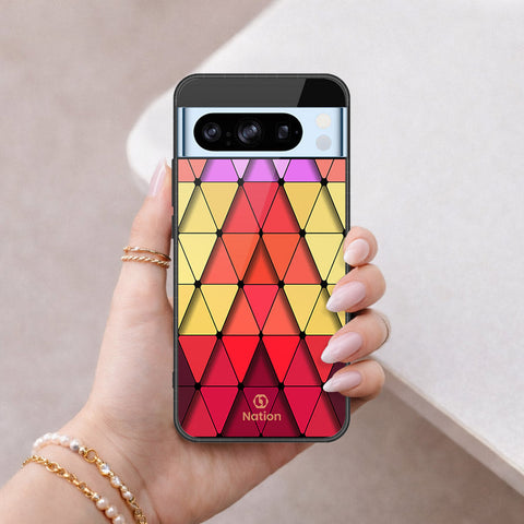 Google Pixel 8 Pro Cover - ONation Pyramid Series - HQ Ultra Shine Premium Infinity Glass Soft Silicon Borders Case