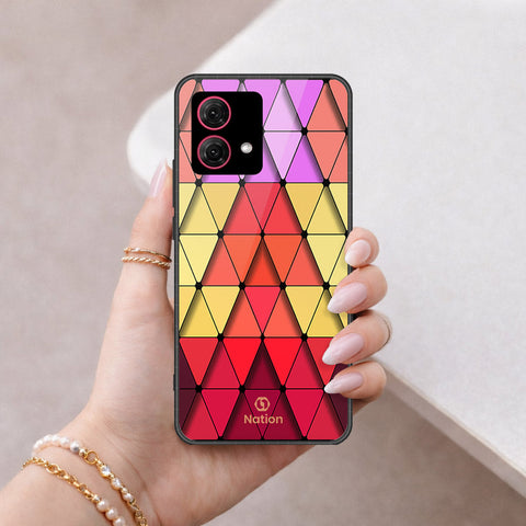 Motorola Moto G84 Cover - ONation Pyramid Series - HQ Ultra Shine Premium Infinity Glass Soft Silicon Borders Case