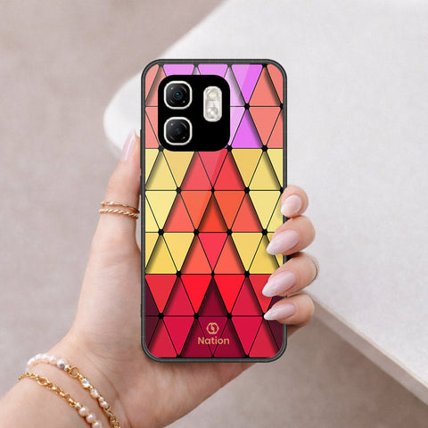 Infinix Hot 50i Cover - ONation Pyramid Series - HQ Ultra Shine Premium Infinity Glass Soft Silicon Borders Case