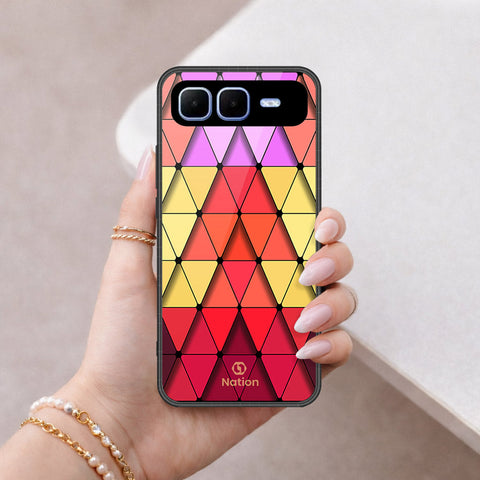Infinix Smart 10 Plus Cover - ONation Pyramid Series - HQ Ultra Shine Premium Infinity Glass Soft Silicon Borders Case