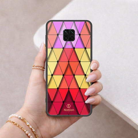 Xiaomi Redmi Note 9S Cover - ONation Pyramid Series - HQ Ultra Shine Premium Infinity Glass Soft Silicon Borders Case