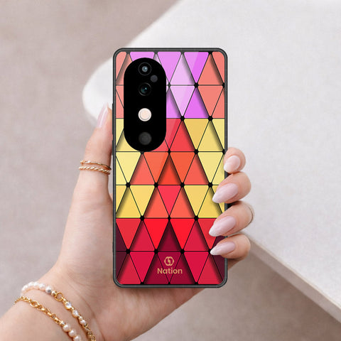Vivo S19 Pro Cover - ONation Pyramid Series - HQ Ultra Shine Premium Infinity Glass Soft Silicon Borders Case