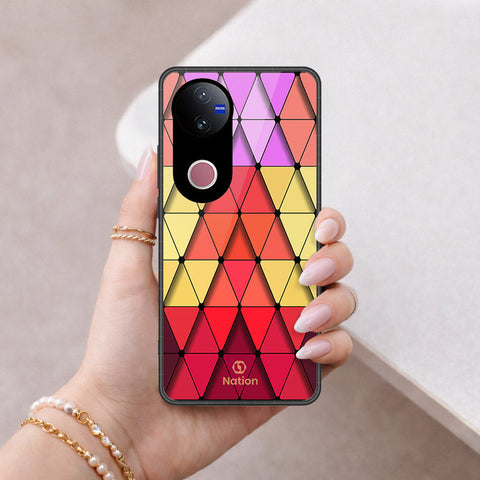 Vivo V50e Cover - ONation Pyramid Series - HQ Ultra Shine Premium Infinity Glass Soft Silicon Borders Case