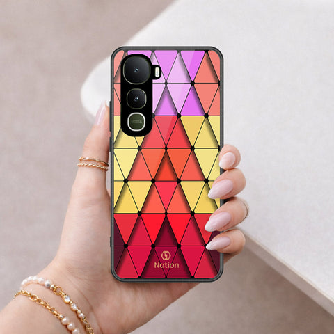 Vivo Y400 Cover - ONation Pyramid Series - HQ Ultra Shine Premium Infinity Glass Soft Silicon Borders Case