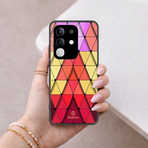 Vivo Y300t Cover - ONation Pyramid Series - HQ Ultra Shine Premium Infinity Glass Soft Silicon Borders Case