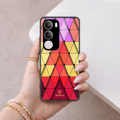Vivo Y19 5G Cover - ONation Pyramid Series - HQ Ultra Shine Premium Infinity Glass Soft Silicon Borders Case