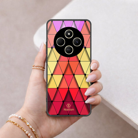 Xiaomi Redmi 14R Cover - ONation Pyramid Series - HQ Ultra Shine Premium Infinity Glass Soft Silicon Borders Case