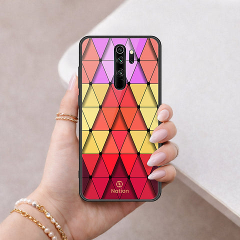 Xiaomi Redmi Note 8 Pro Cover - ONation Pyramid Series - HQ Ultra Shine Premium Infinity Glass Soft Silicon Borders Case