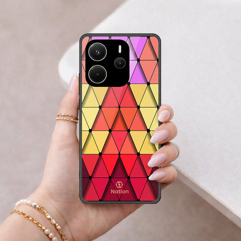 Xiaomi Redmi Note 14 4G Cover - ONation Pyramid Series - HQ Ultra Shine Premium Infinity Glass Soft Silicon Borders Case