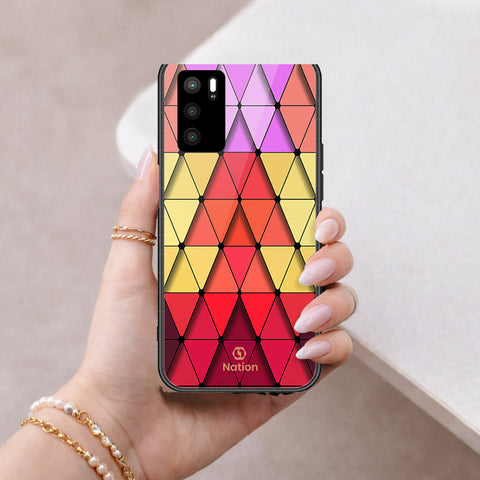Oppo A54s Cover - ONation Pyramid Series - HQ Ultra Shine Premium Infinity Glass Soft Silicon Borders Case