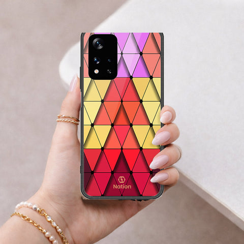 Xiaomi Redmi Note 11 5G Cover - ONation Pyramid Series - HQ Ultra Shine Premium Infinity Glass Soft Silicon Borders Case
