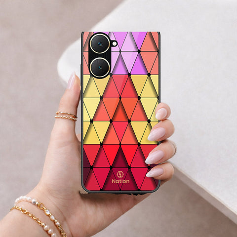 Vivo Y18 Cover - ONation Pyramid Series - HQ Ultra Shine Premium Infinity Glass Soft Silicon Borders Case