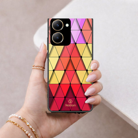 Vivo Y36 4G Cover - ONation Pyramid Series - HQ Ultra Shine Premium Infinity Glass Soft Silicon Borders Case