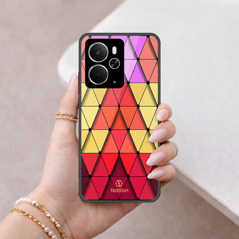 Realme 14 Cover - ONation Pyramid Series - HQ Ultra Shine Premium Infinity Glass Soft Silicon Borders Case
