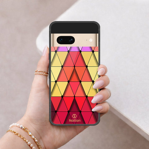 Google Pixel 7 Cover - ONation Pyramid Series - HQ Ultra Shine Premium Infinity Glass Soft Silicon Borders Case