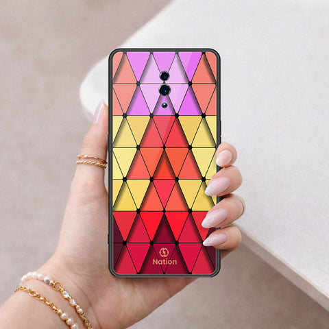 Oppo Reno Cover - ONation Pyramid Series - HQ Ultra Shine Premium Infinity Glass Soft Silicon Borders Case