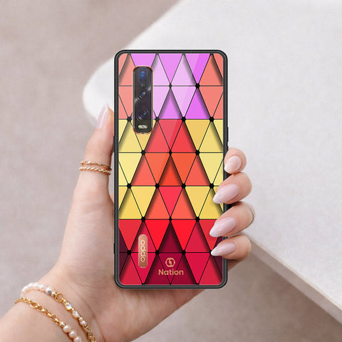 Oppo Find X2 Pro Cover - ONation Pyramid Series - HQ Ultra Shine Premium Infinity Glass Soft Silicon Borders Case
