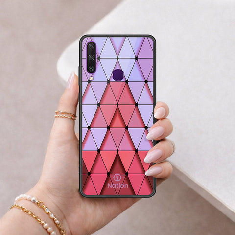 Honor 7A Cover - ONation Pyramid Series - HQ Ultra Shine Premium Infinity Glass Soft Silicon Borders Case