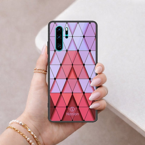 Huawei P30 Pro Cover - ONation Pyramid Series - HQ Ultra Shine Premium Infinity Glass Soft Silicon Borders Case