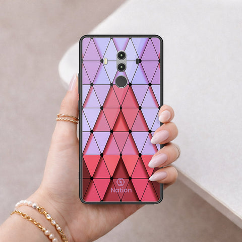 Huawei Mate 10 Pro Cover - ONation Pyramid Series - HQ Ultra Shine Premium Infinity Glass Soft Silicon Borders Case