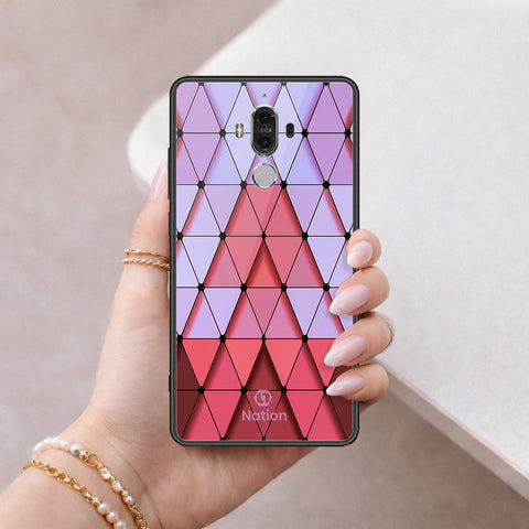 Huawei Mate 9 Cover - ONation Pyramid Series - HQ Ultra Shine Premium Infinity Glass Soft Silicon Borders Case