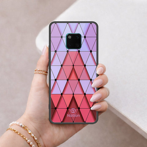 Huawei Mate 20 Pro Cover - ONation Pyramid Series - HQ Ultra Shine Premium Infinity Glass Soft Silicon Borders Case