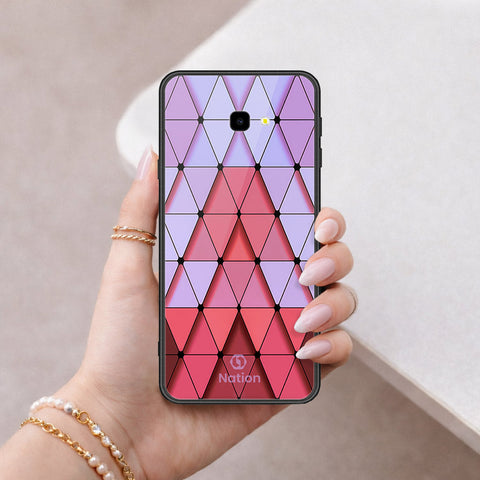 Samsung Galaxy J4 Plus Cover - ONation Pyramid Series - HQ Ultra Shine Premium Infinity Glass Soft Silicon Borders Case