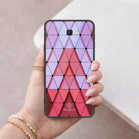 Samsung Galaxy J7 Prime Cover - ONation Pyramid Series - HQ Ultra Shine Premium Infinity Glass Soft Silicon Borders Case