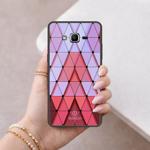 Samsung Galaxy Grand Prime Cover - ONation Pyramid Series - HQ Ultra Shine Premium Infinity Glass Soft Silicon Borders Case