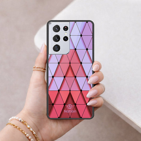 Samsung Galaxy S21 Ultra 5G Cover - ONation Pyramid Series - HQ Ultra Shine Premium Infinity Glass Soft Silicon Borders Case