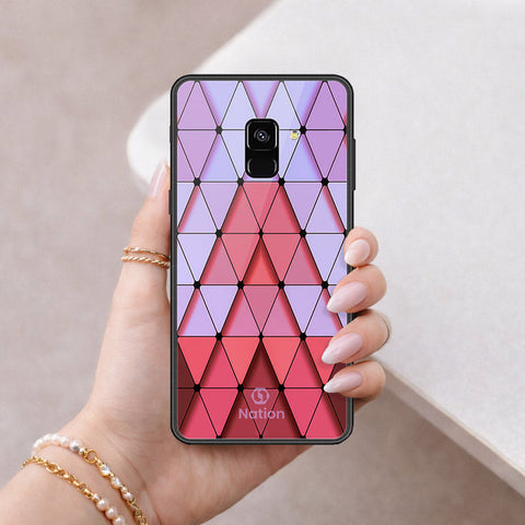 Samsung Galaxy A8 2018 Cover - ONation Pyramid Series - HQ Ultra Shine Premium Infinity Glass Soft Silicon Borders Case