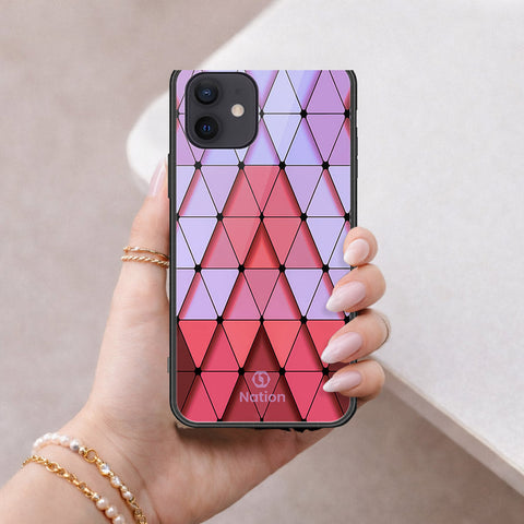 iPhone 12 Mini Cover - ONation Pyramid Series - HQ Ultra Shine Premium Infinity Glass Soft Silicon Borders Case