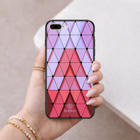 iPhone 8 Plus / 7 Plus - ONation Pyramid Series - HQ Ultra Shine Premium Infinity Glass Soft Silicon Borders Case