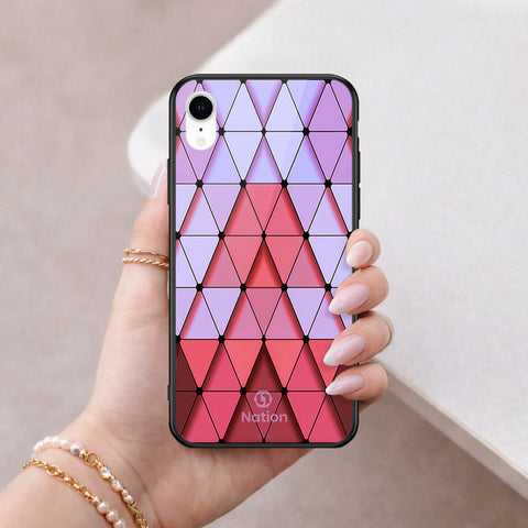 iPhone XR - ONation Pyramid Series - HQ Ultra Shine Premium Infinity Glass Soft Silicon Borders Case