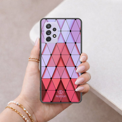 Samsung Galaxy A72 Cover - ONation Pyramid Series - HQ Ultra Shine Premium Infinity Glass Soft Silicon Borders Case
