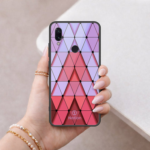 Xiaomi Redmi Note 7 Cover - ONation Pyramid Series - HQ Ultra Shine Premium Infinity Glass Soft Silicon Borders Case