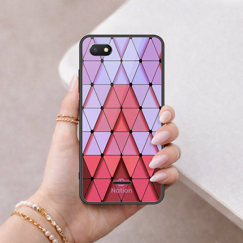 Xiaomi Redmi 6A Cover - ONation Pyramid Series - HQ Ultra Shine Premium Infinity Glass Soft Silicon Borders Case