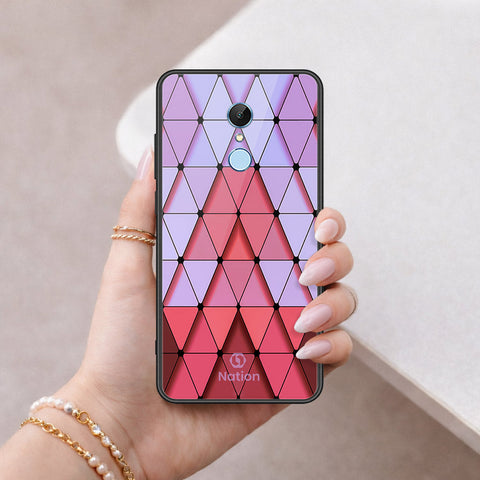 Xiaomi Redmi 5 Cover - ONation Pyramid Series - HQ Ultra Shine Premium Infinity Glass Soft Silicon Borders Case
