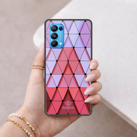 Oppo Reno 5 Pro 5G Cover - ONation Pyramid Series - HQ Ultra Shine Premium Infinity Glass Soft Silicon Borders Case