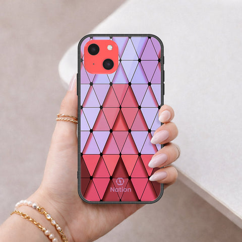 iPhone 13 Mini Cover - ONation Pyramid Series - HQ Ultra Shine Premium Infinity Glass Soft Silicon Borders Case