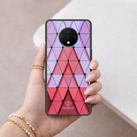 OnePlus 7T Cover - ONation Pyramid Series - HQ Ultra Shine Premium Infinity Glass Soft Silicon Borders Case
